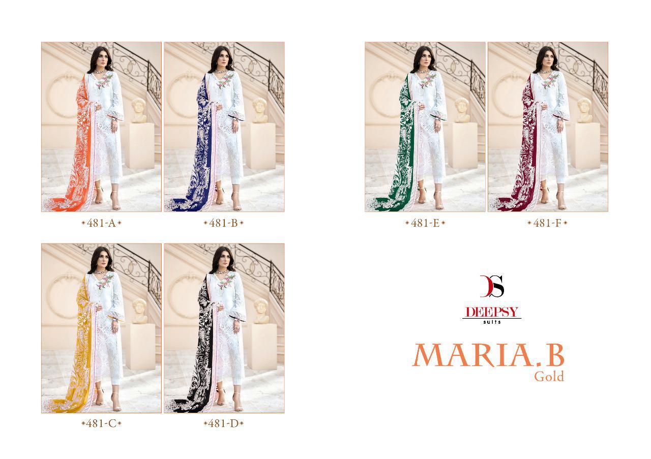 Deepsy Suits Maria B Gold Collection 481 Colors
