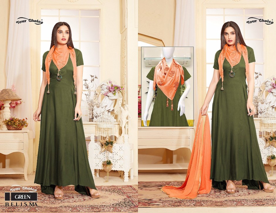 Your Choice Belisma Designer Gown Green