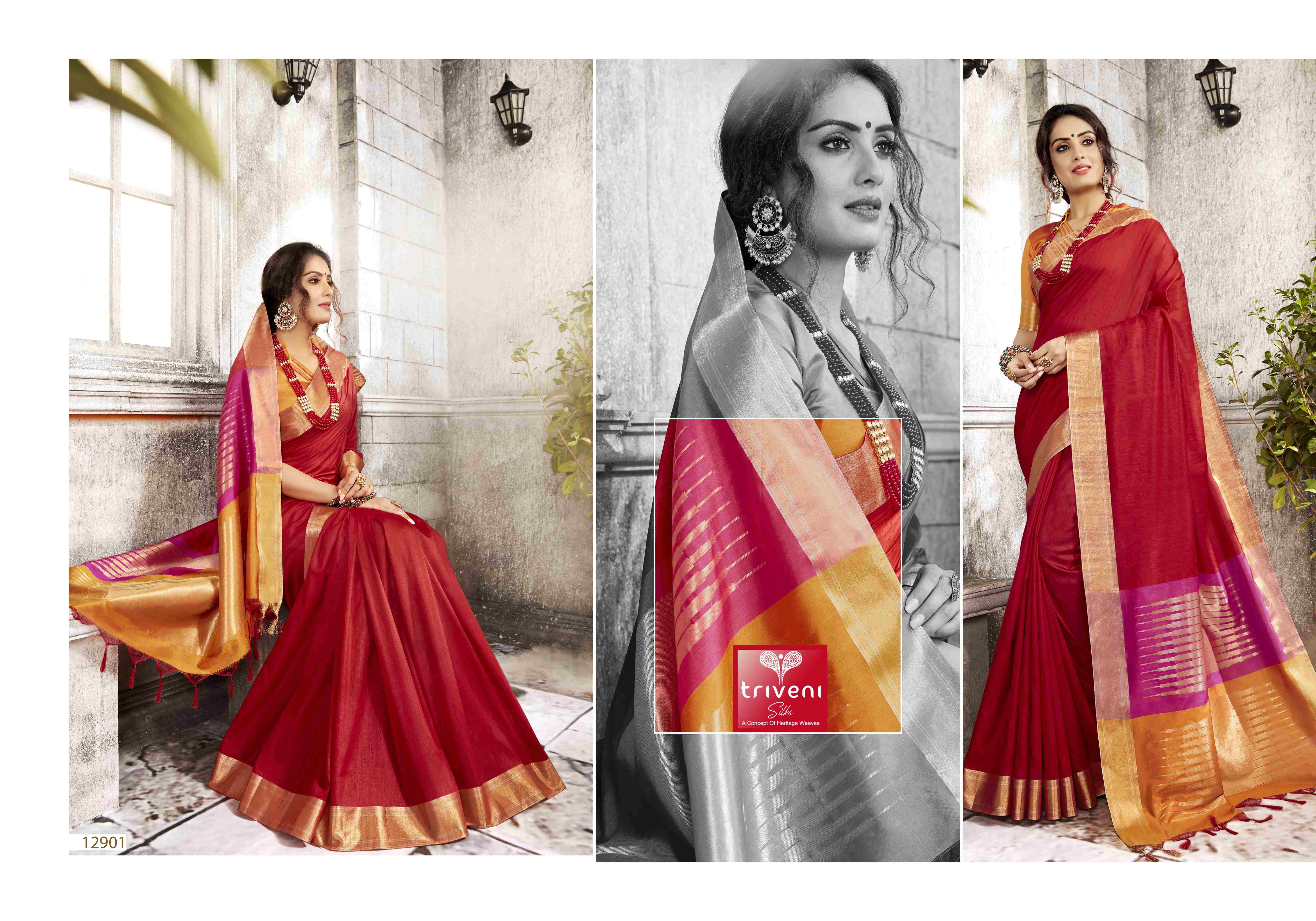 Triveni Upasana Exclusive Cotton Line Fancy Saree Catalog Buy Online