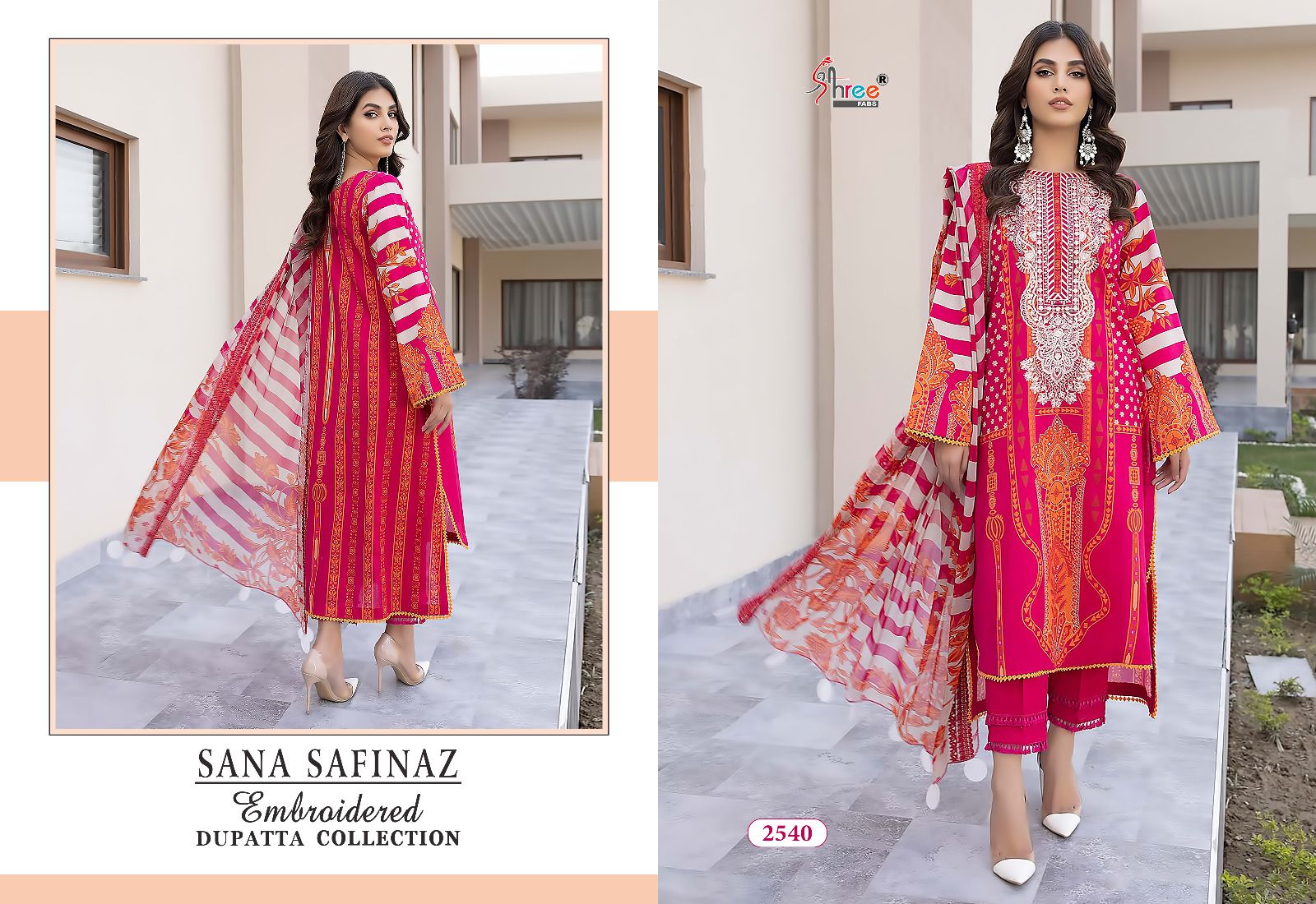 Shree Fab Sana Safinaz Embroidered Dupatta Collection 2540