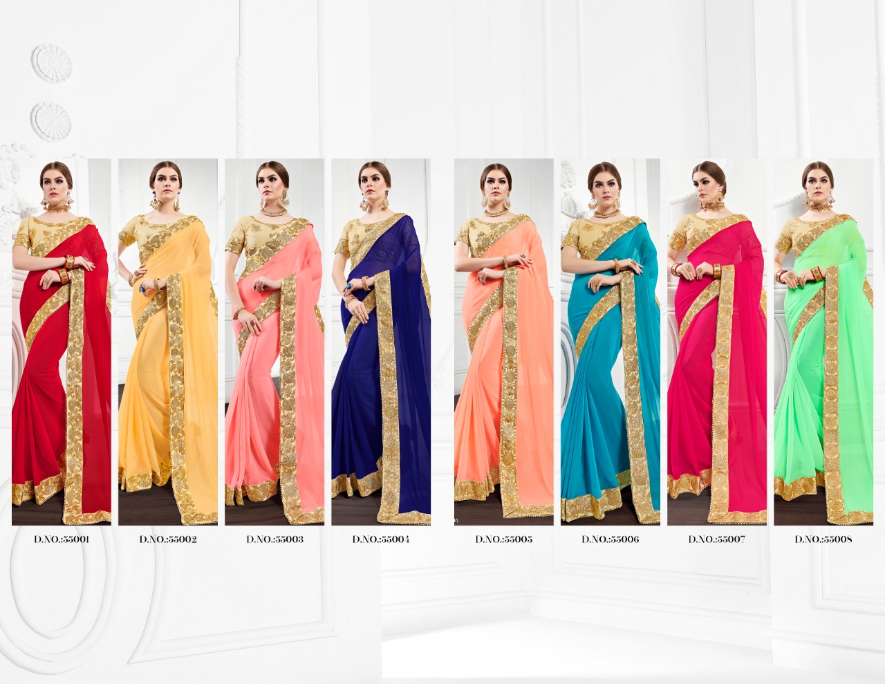 Saroj Saree Indian Fashion 55001-55008