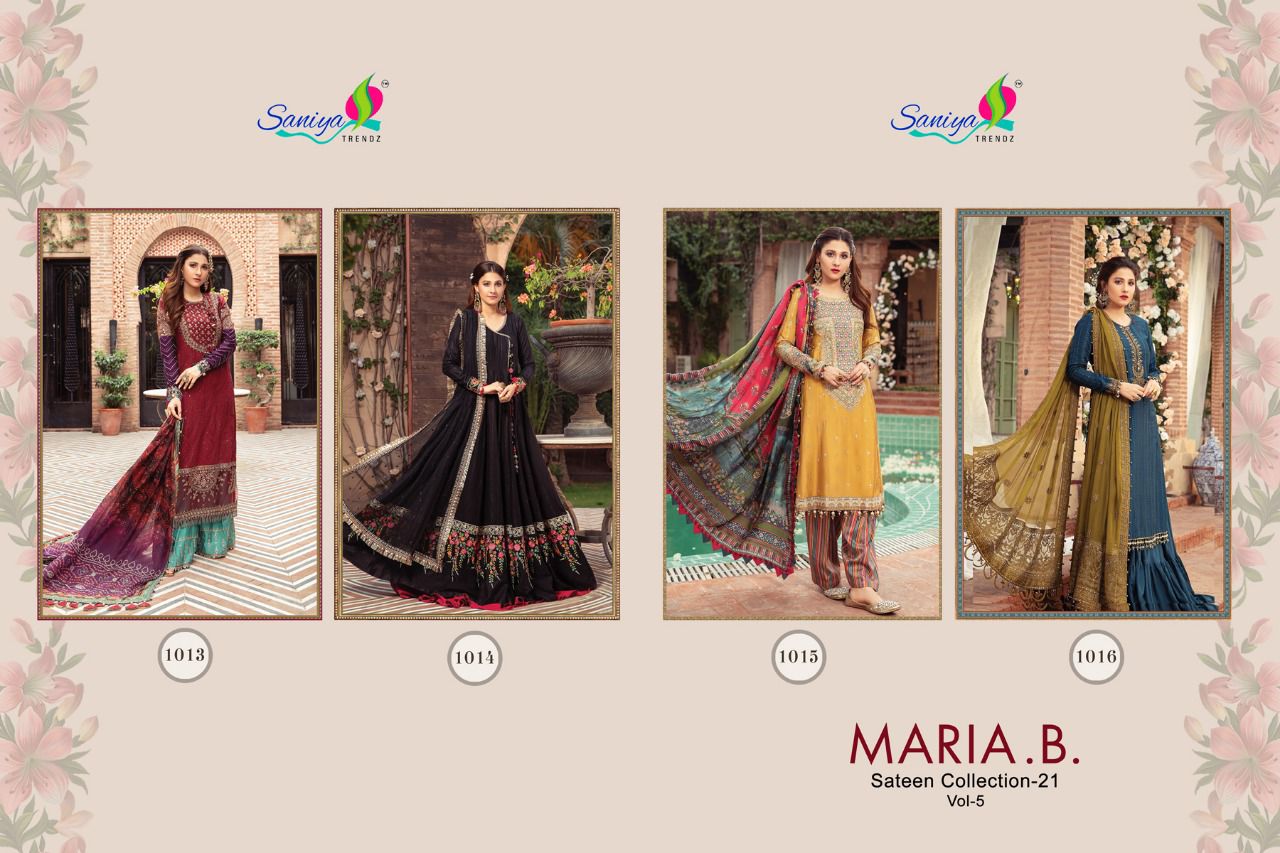 Saniya Trendz Mariya B Sateen Collection-21 1013-1016
