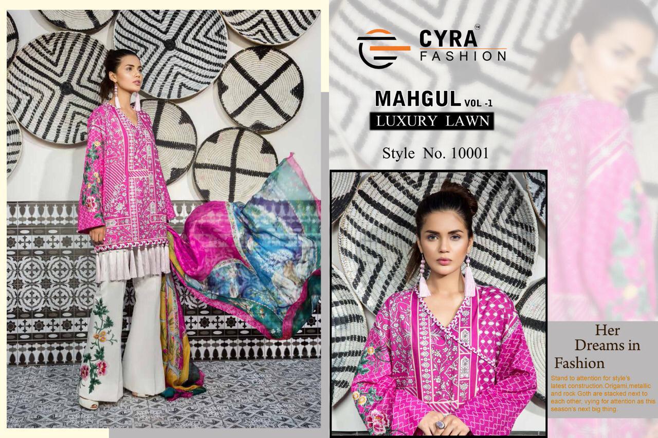 Cyra Fashion Mehgul Luxury Lawn 10001