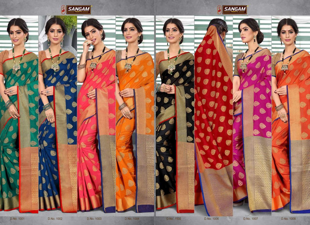 Sangam Saree Madhubani Silk 1001-1008