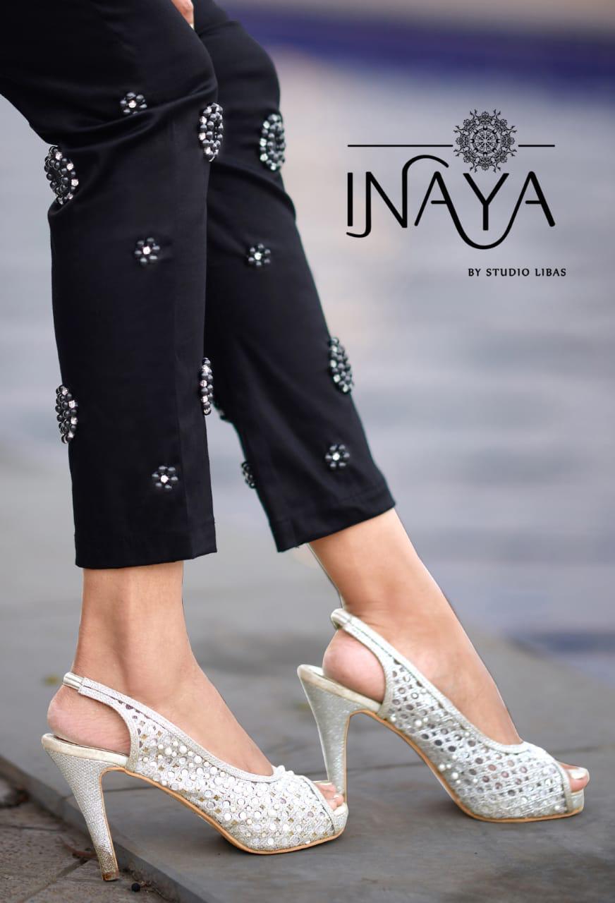 Buy INDYA White Set of Ivory Chanderi Kurta with Cigarette Pants | Shoppers  Stop