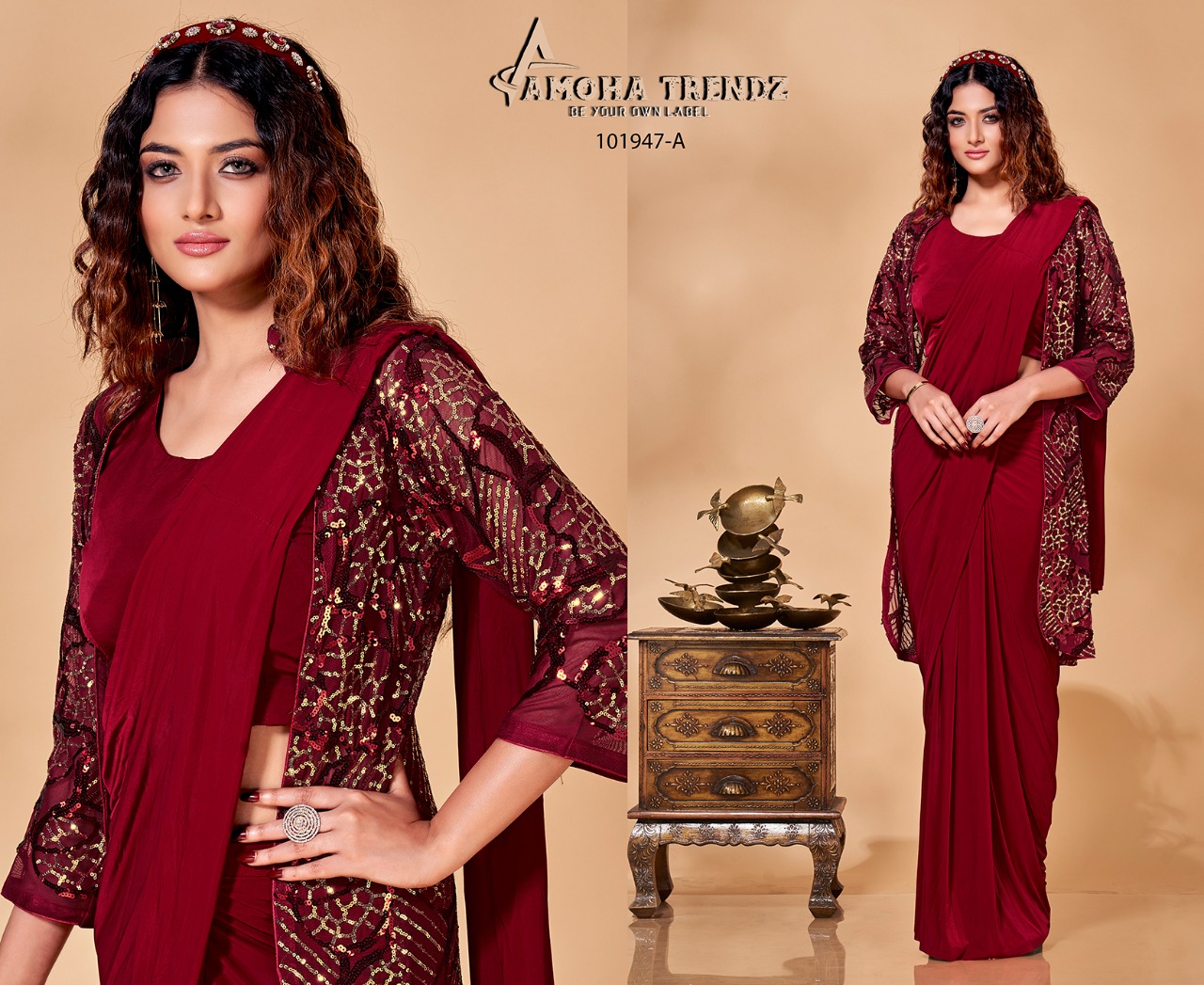 Aamoha Trendz Ready To Wear Designer Saree 101947-A