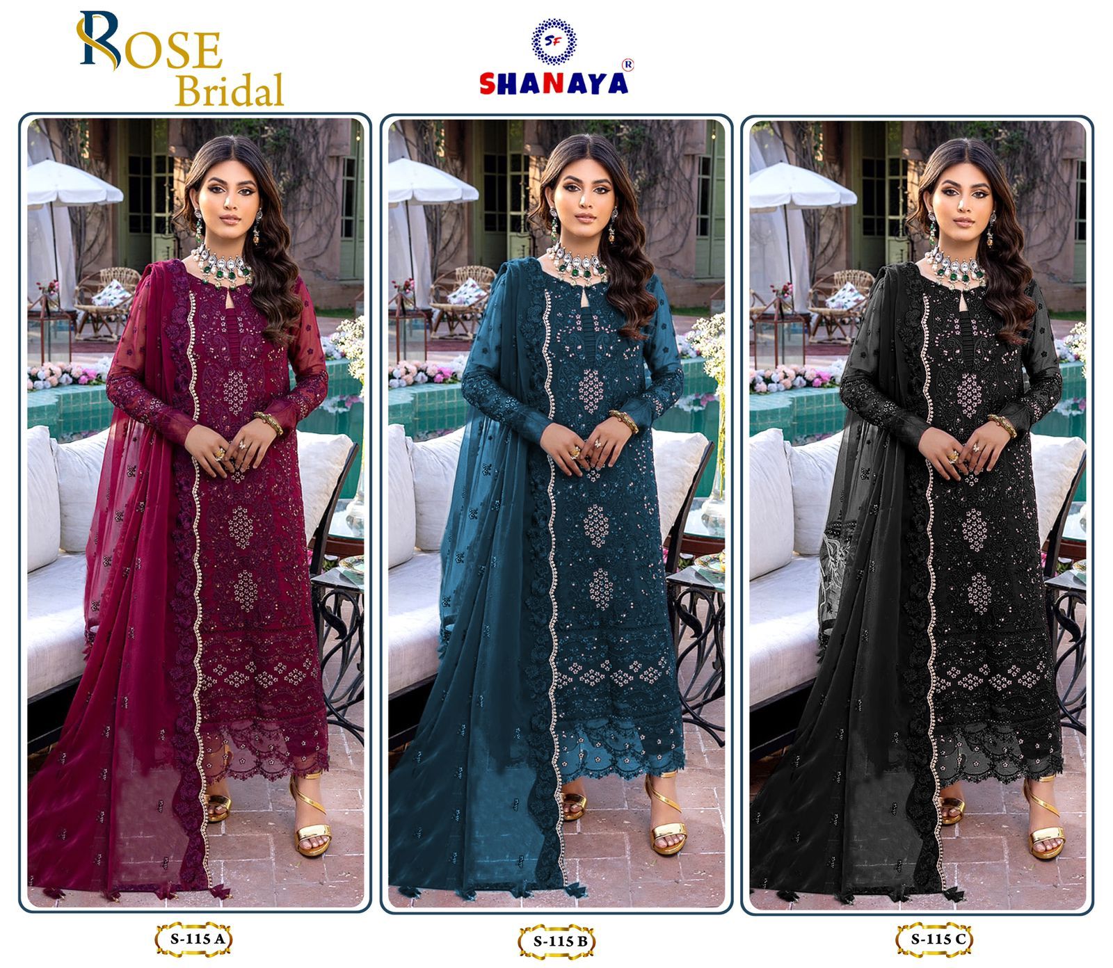 Shanaya Fashion Rose Bridal S-115 Colors 