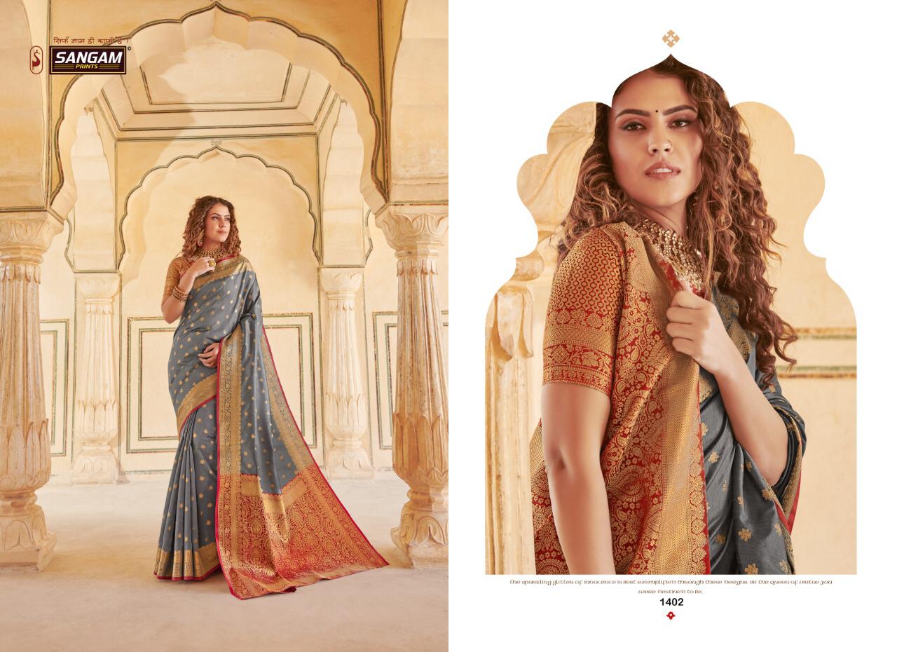 Buy Bunawat Morpankh Stylish Ethnic Wear Banarasi Silk Saree Collection.