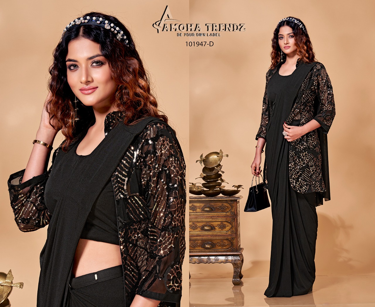 Aamoha Trendz Ready To Wear Designer Saree 101947-D