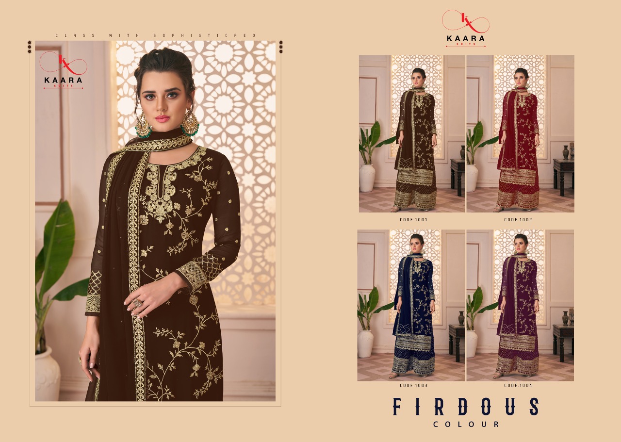 Kaara Suits Firdous Colour 1001-1004