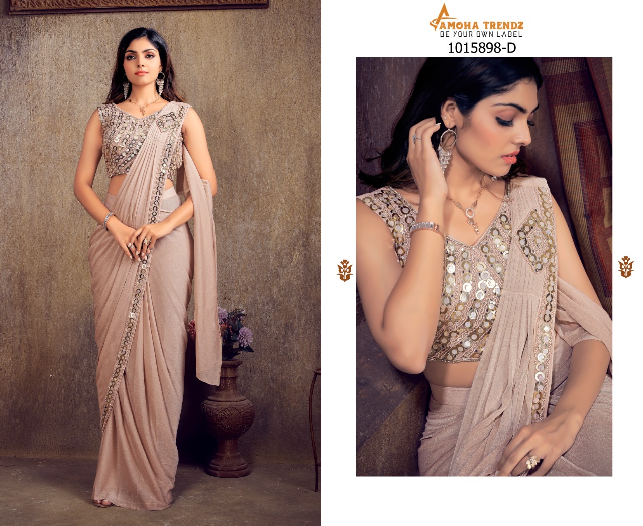 Aamoha Trendz Ready To Wear Designer Saree 1015898-D