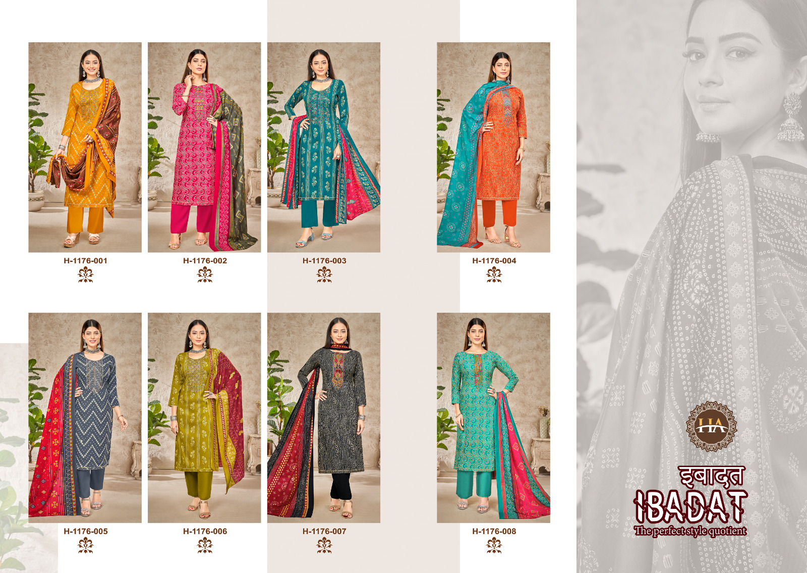 Harshit Fashion Ibadat 1176-001 to 1176-008