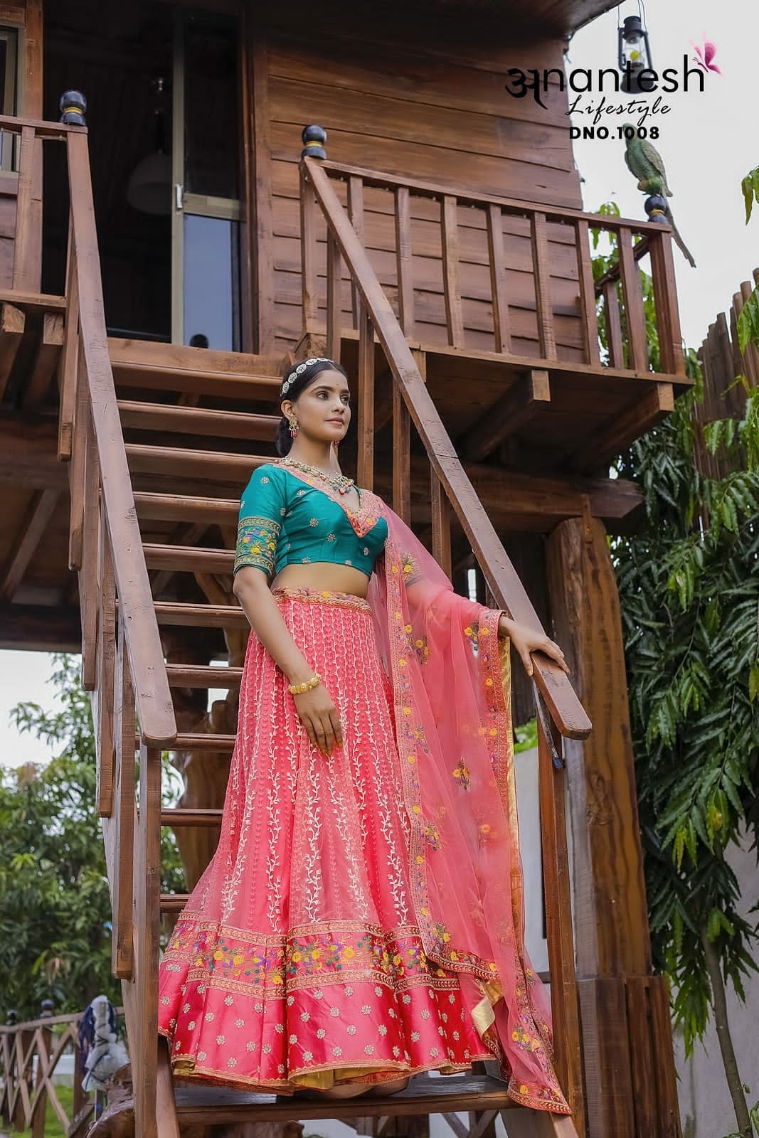 Blossom Pink Heavy Embroidered Designer Lehenga – Zari Banaras