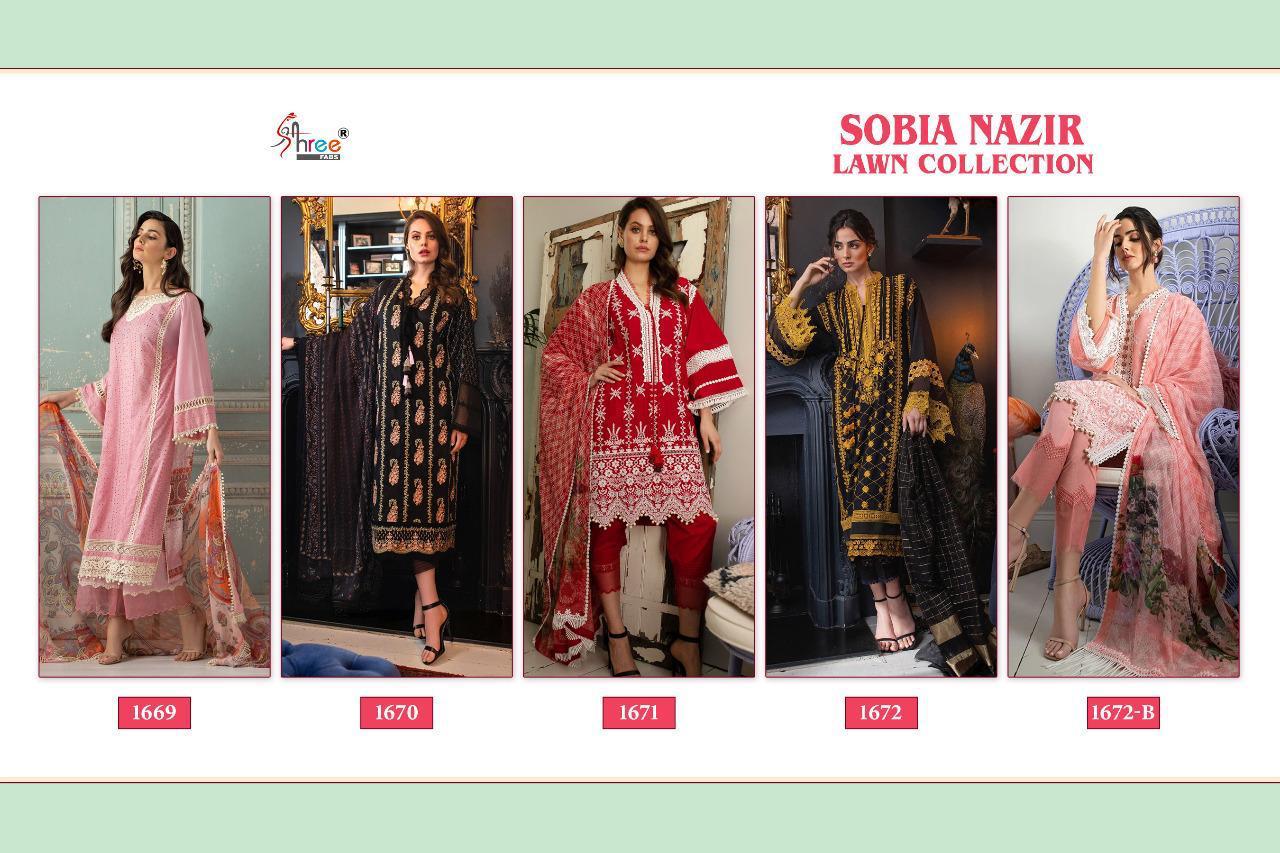Shree Fab Sobia Nazir Lawn Collection 1669-1672