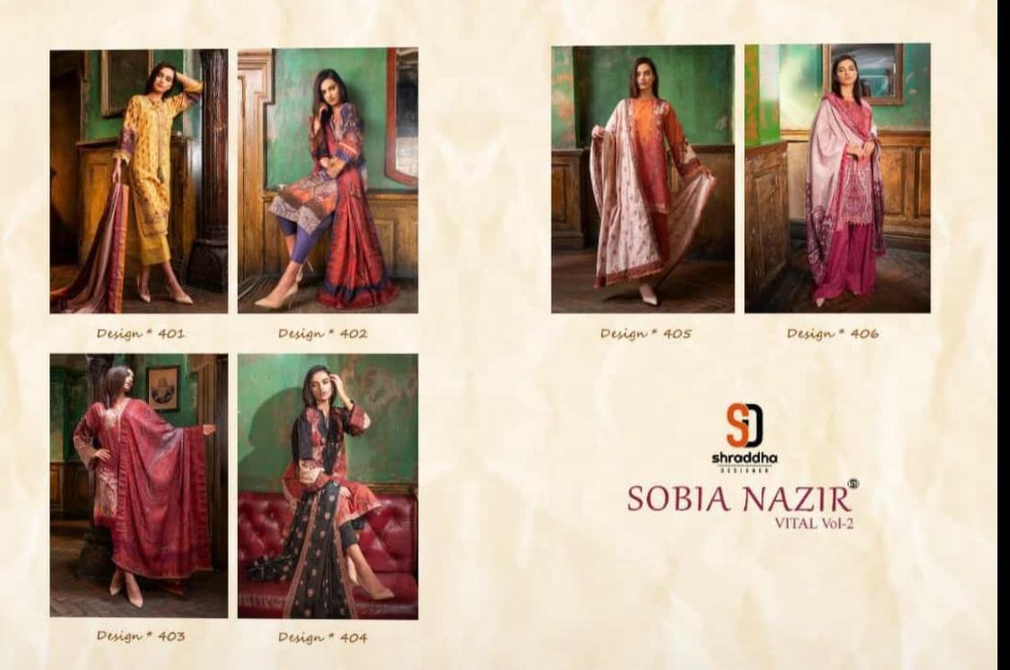 Shraddha Designer Sobia Nazir Vital 401-406