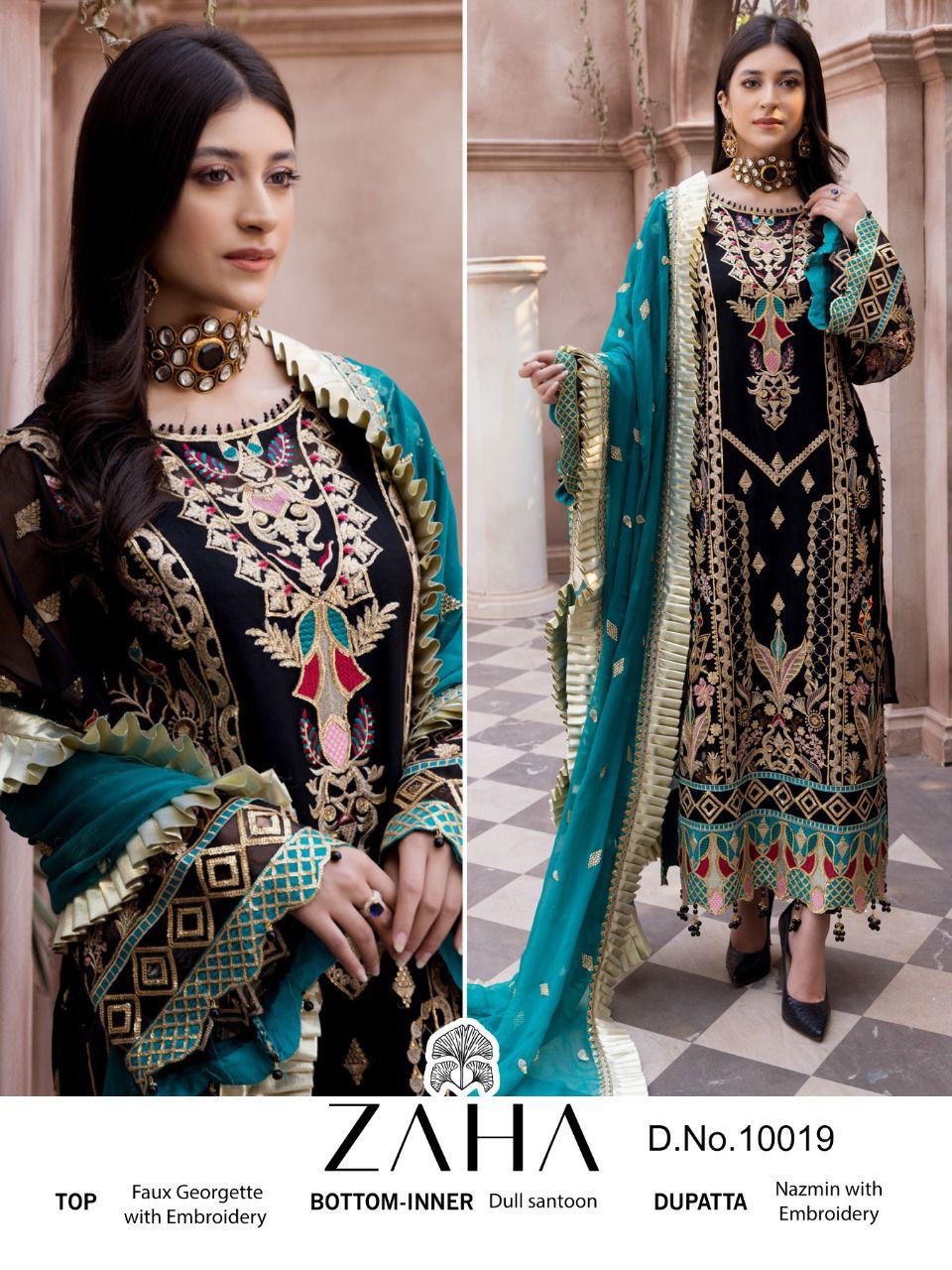 Zaha Pakistani Suit 10019 