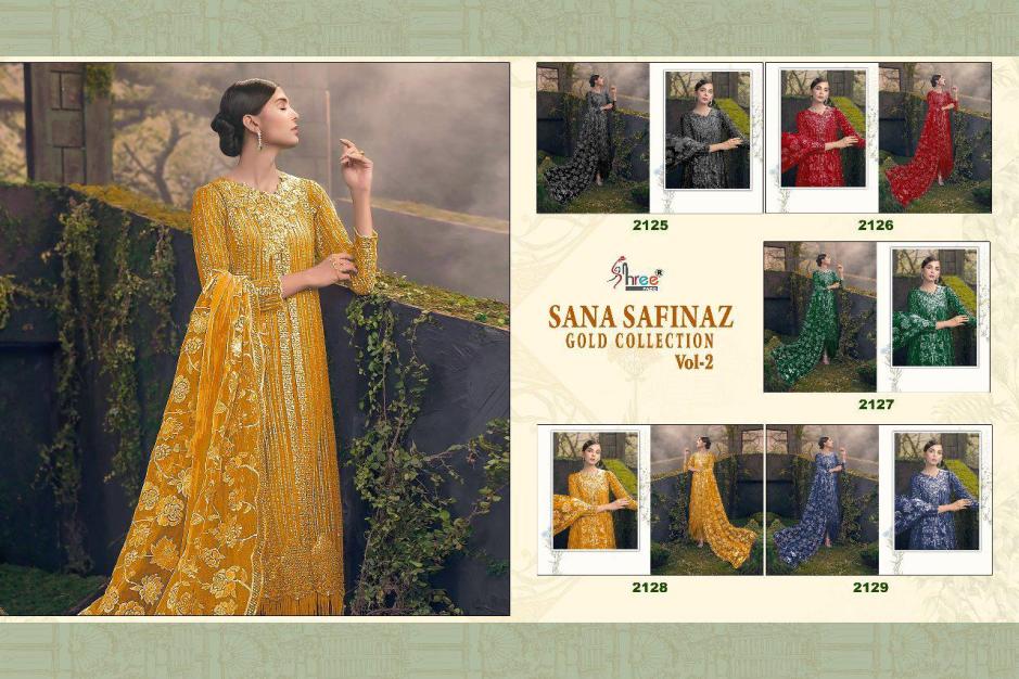 Shree Fabs Sana Safinaz Gold Collection 2125-2129