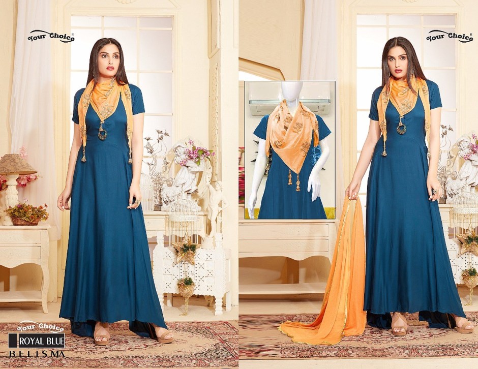 Your Choice Belisma Designer Gown Royal Blue