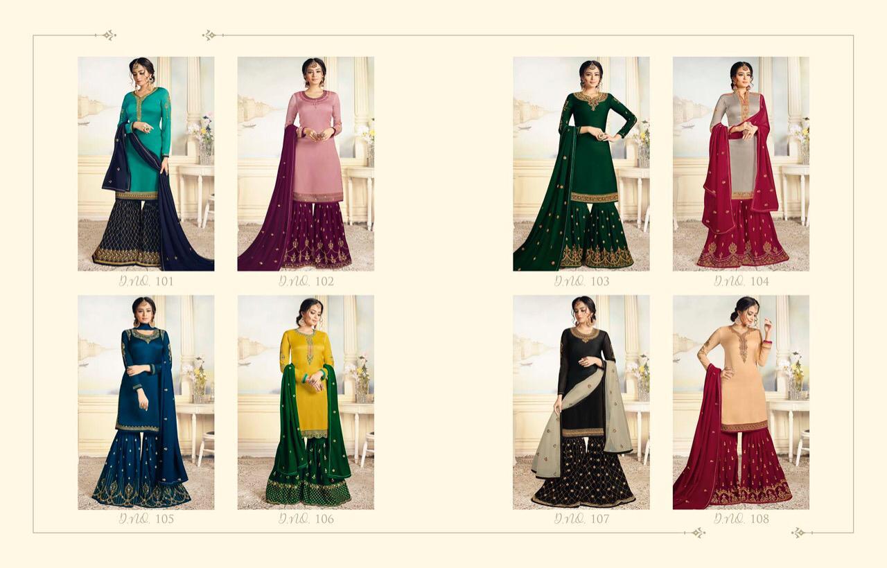 LT Fabrics Nitya Sharara Special 101-108