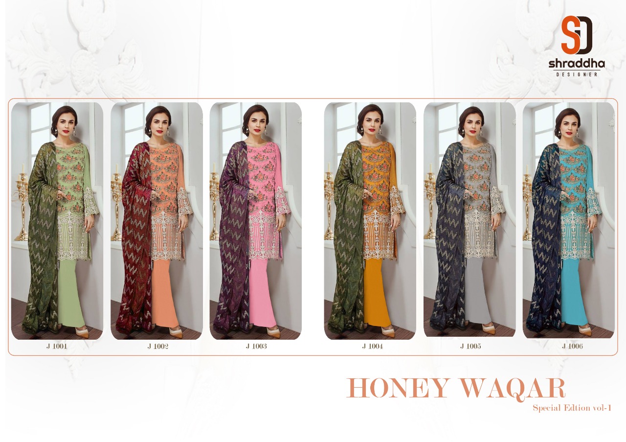 Shraddha Designer Honey Waqar Special Edition J 1001-J 1006