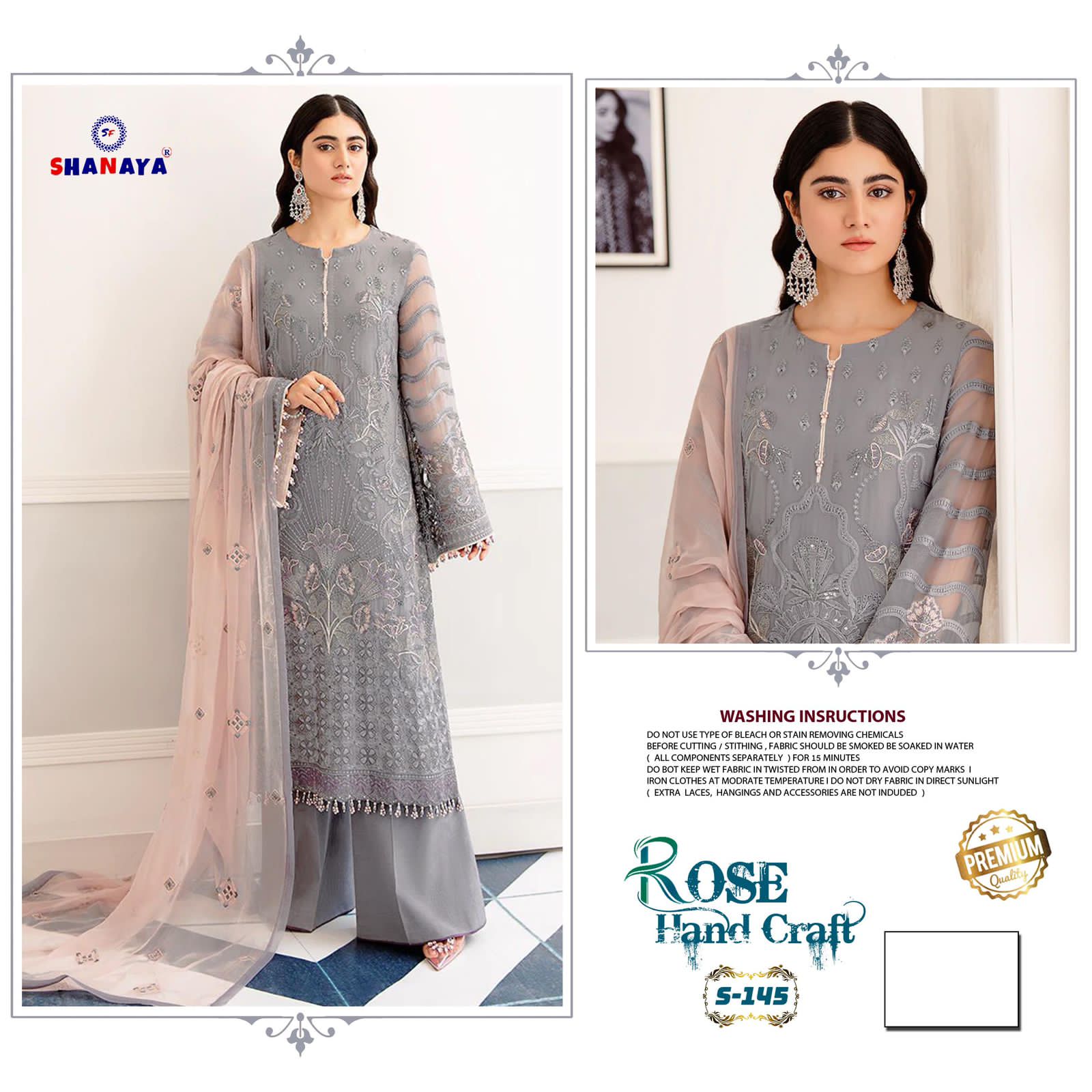 Shanaya Fashion Rose Hand Craft S-145 Design Salwar Kameez By
