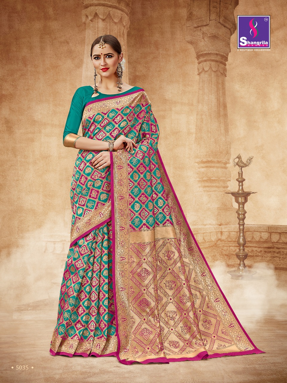 Shangrila Saree Rajwadi Patola Silk 5035