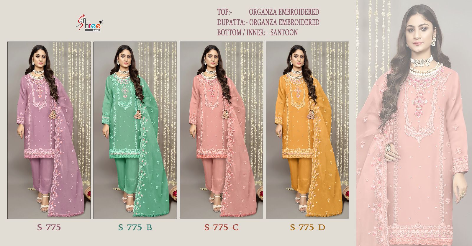 Shree Fab Pakistani Suit S-775 Colors