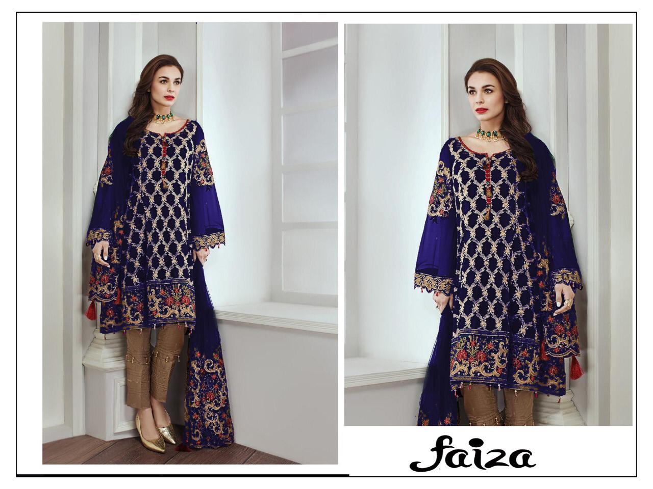 Faiza Georgette Pakistani Style Suits Blue