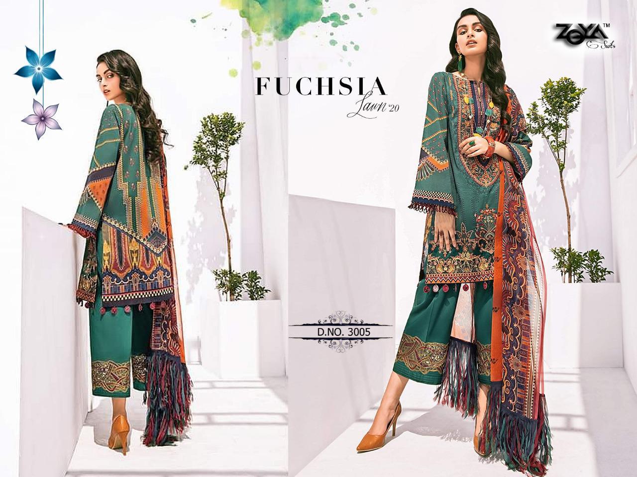Zeya Suits Fushsia Lawn Collection 3005