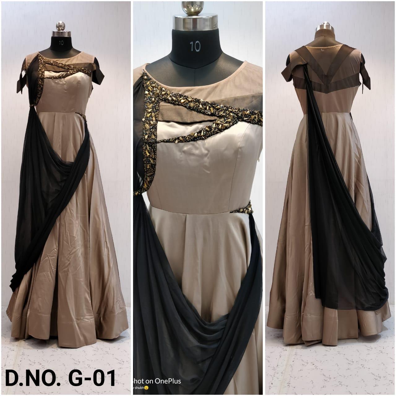 Buy Net and Silk Designer Gown In Cream Beige Colour Online - LSTV04196 |  Andaaz Fashion