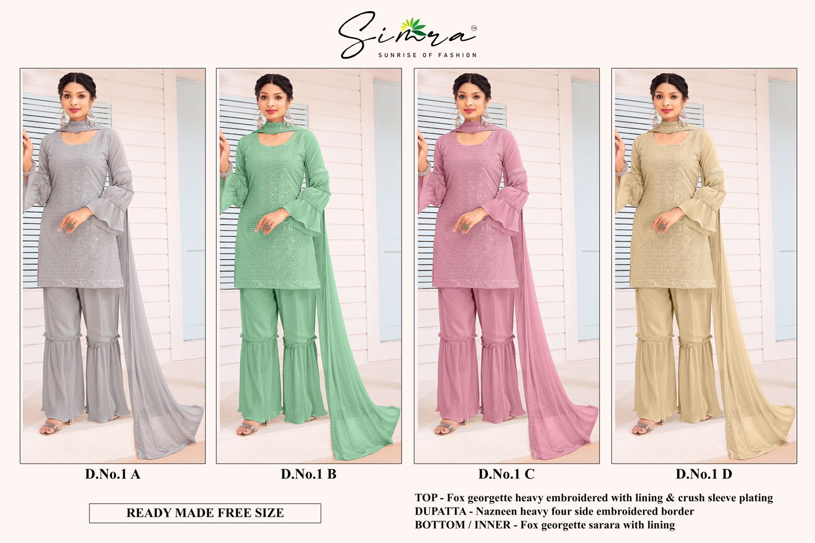 Simra Fashion Ready Made Collection 01 Colors 