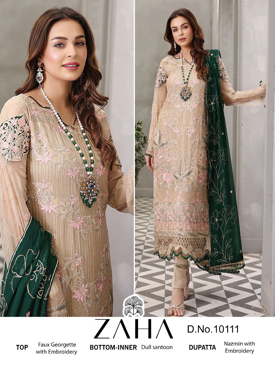 Zaha Pakistani Suit 10111