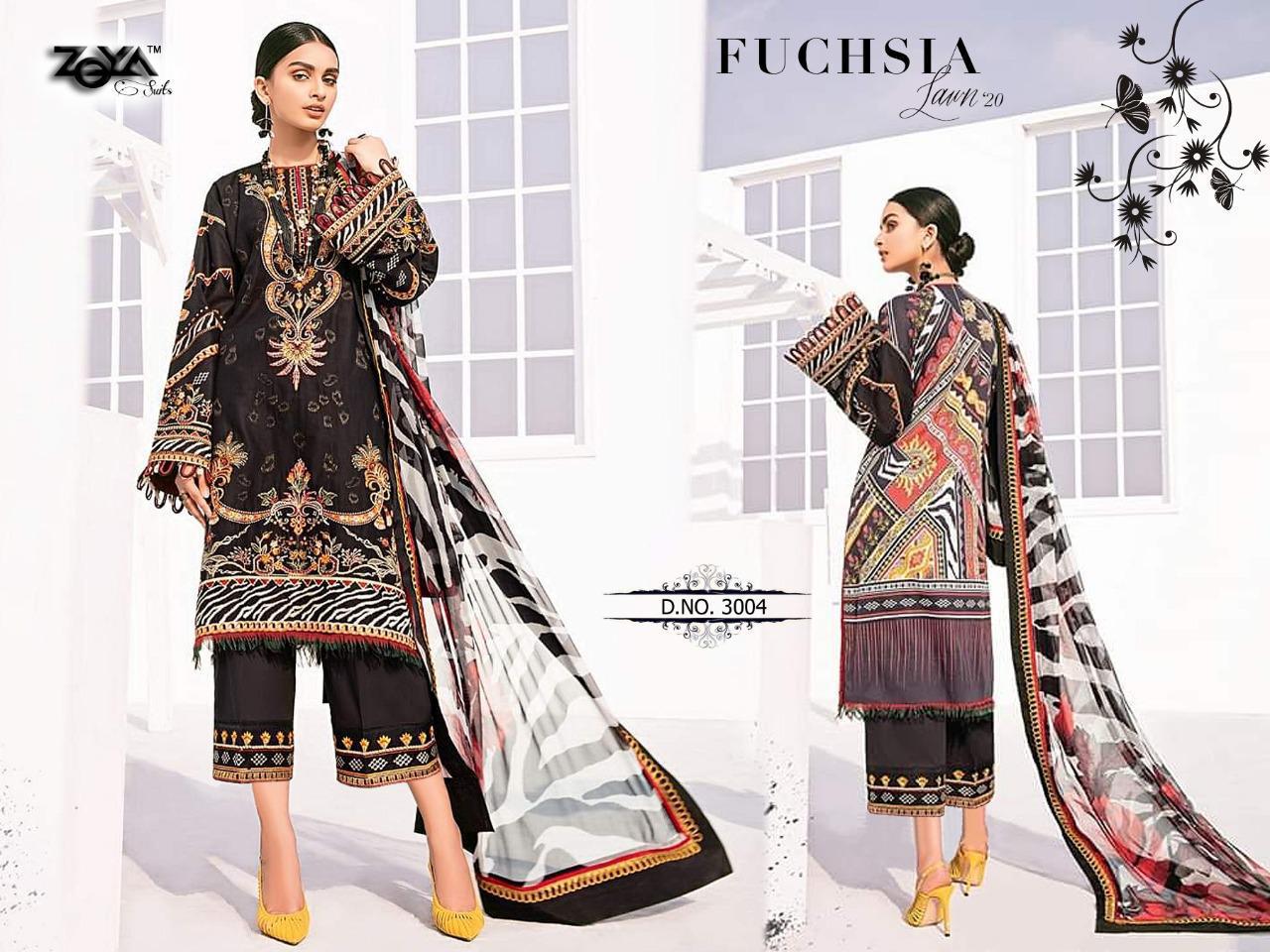 Zeya Suits Fushsia Lawn Collection 3004