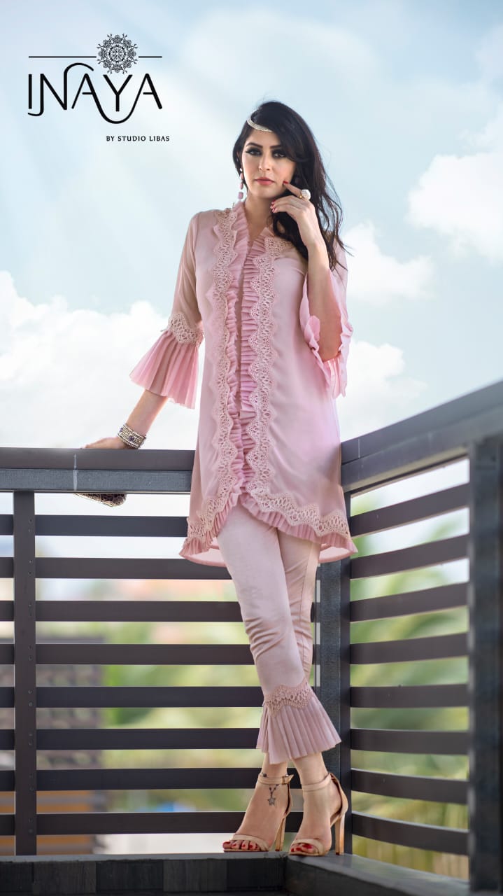 Inaya By Studio Libas Frilly Collection Pink