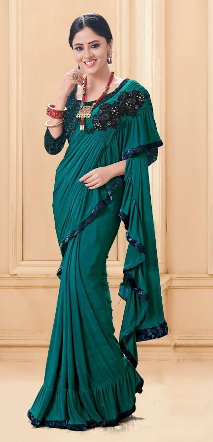 Saroj Rolex Party Wear Saree Green