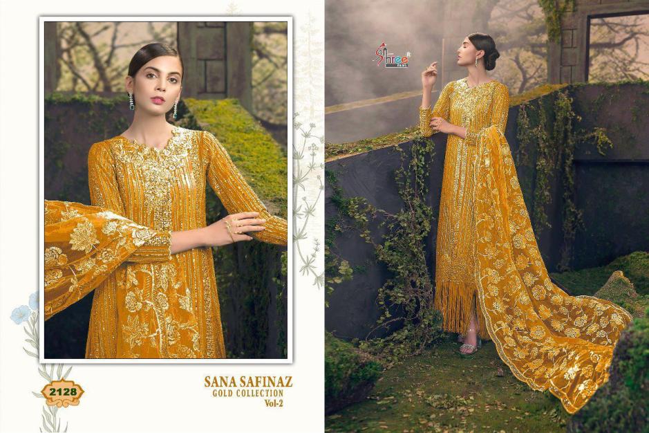 Shree Fabs Sana Safinaz Gold Collection 2128