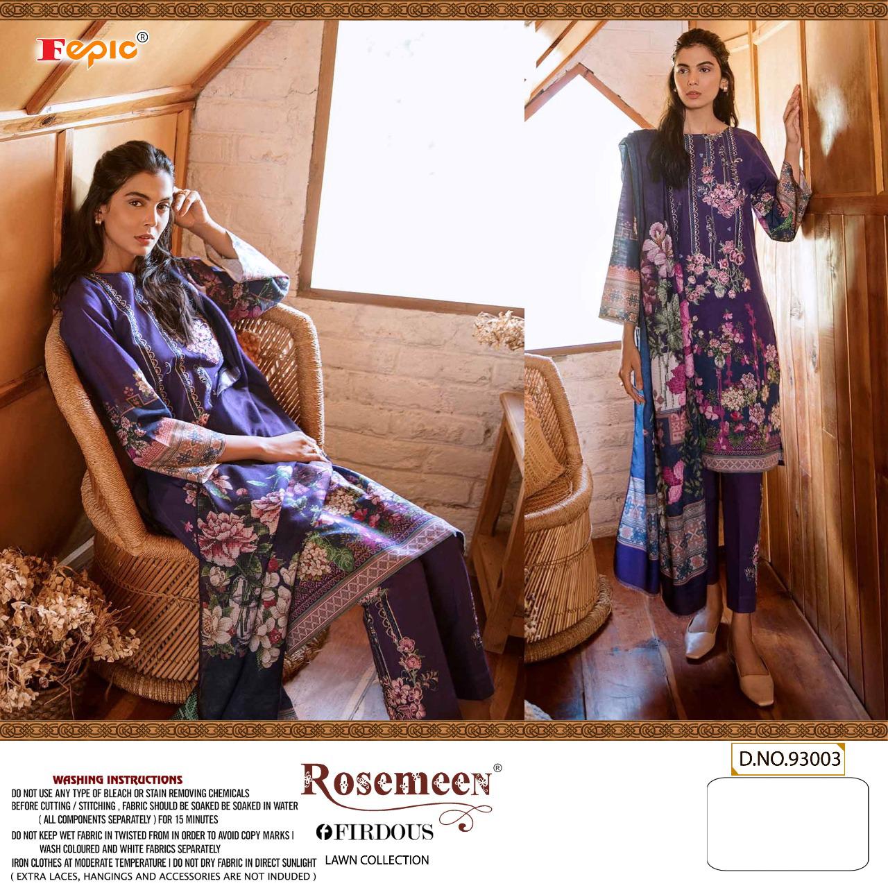 Fepic Rosemeen Firdous Lawn Collection 93003
