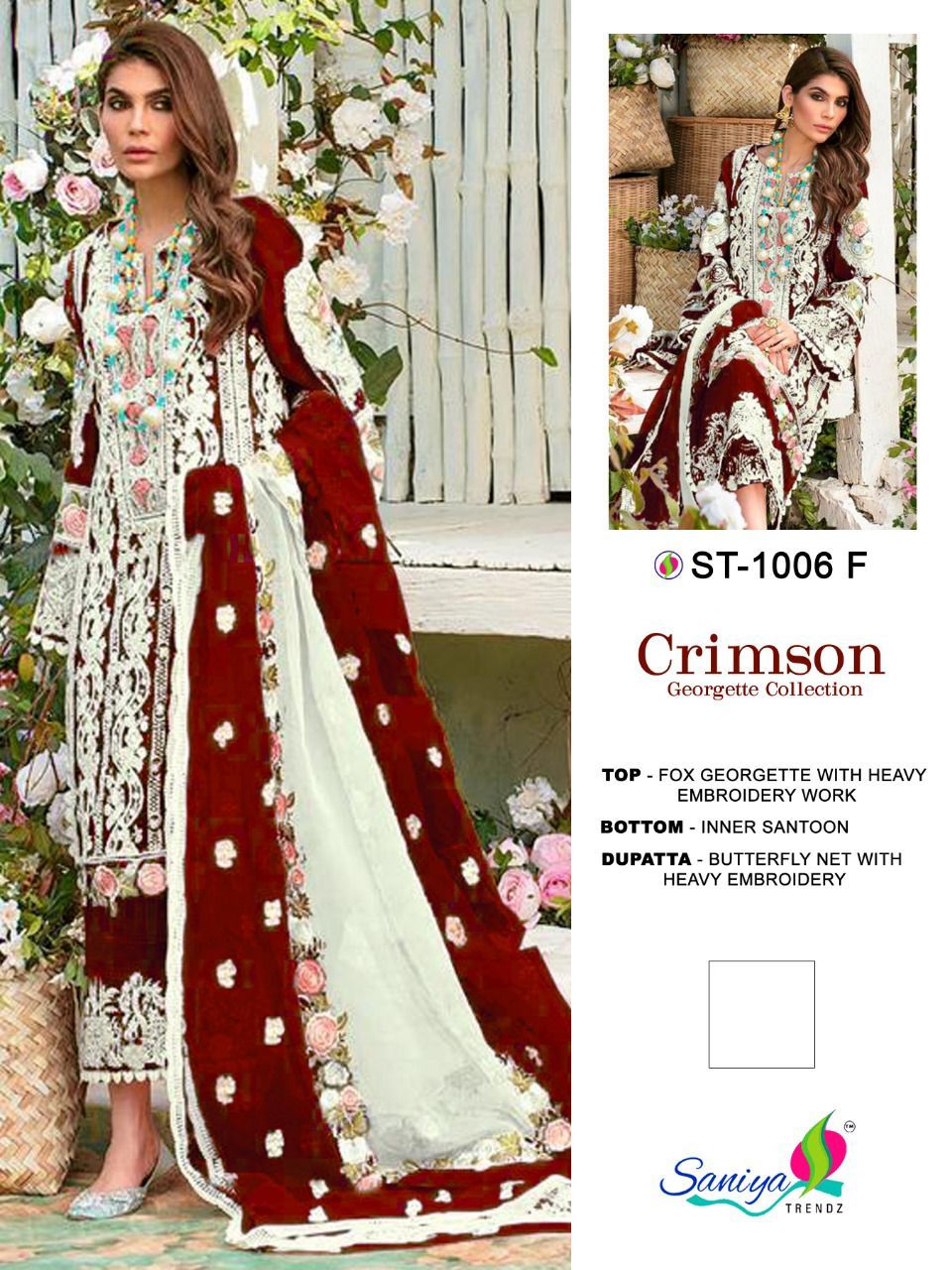 Saniya Trendz Crimson Georgette Collection ST-1006-F