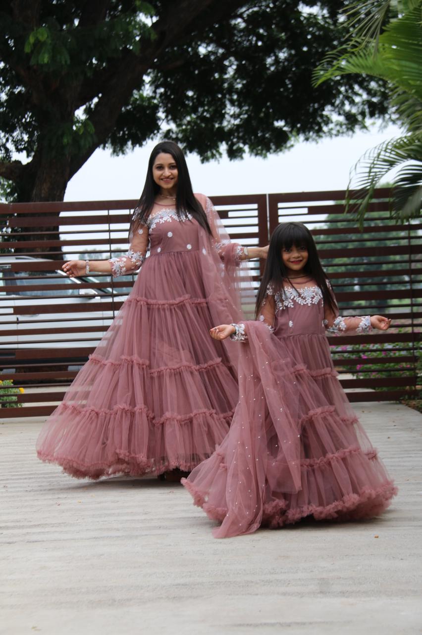 Bollywood Mother & Daughter Designer Gown ZC-8892 