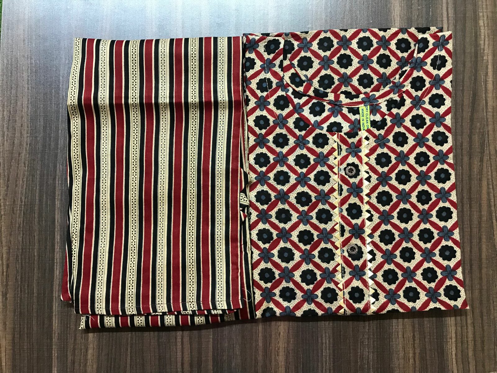 Non Catalog Fancy Jaipuri Cotton Print Kurtis With Pant A