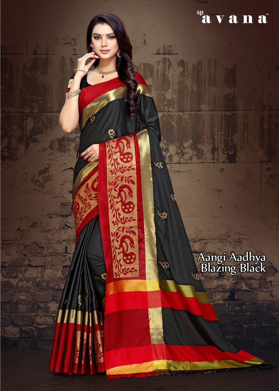Aura Saree Aangi Aadhya Blazing Black