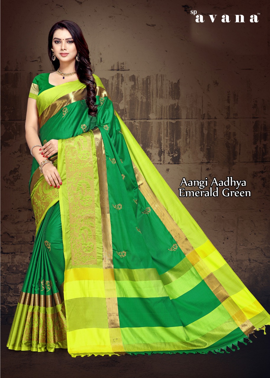 Aura Saree Aangi Aadhya Emerald Green