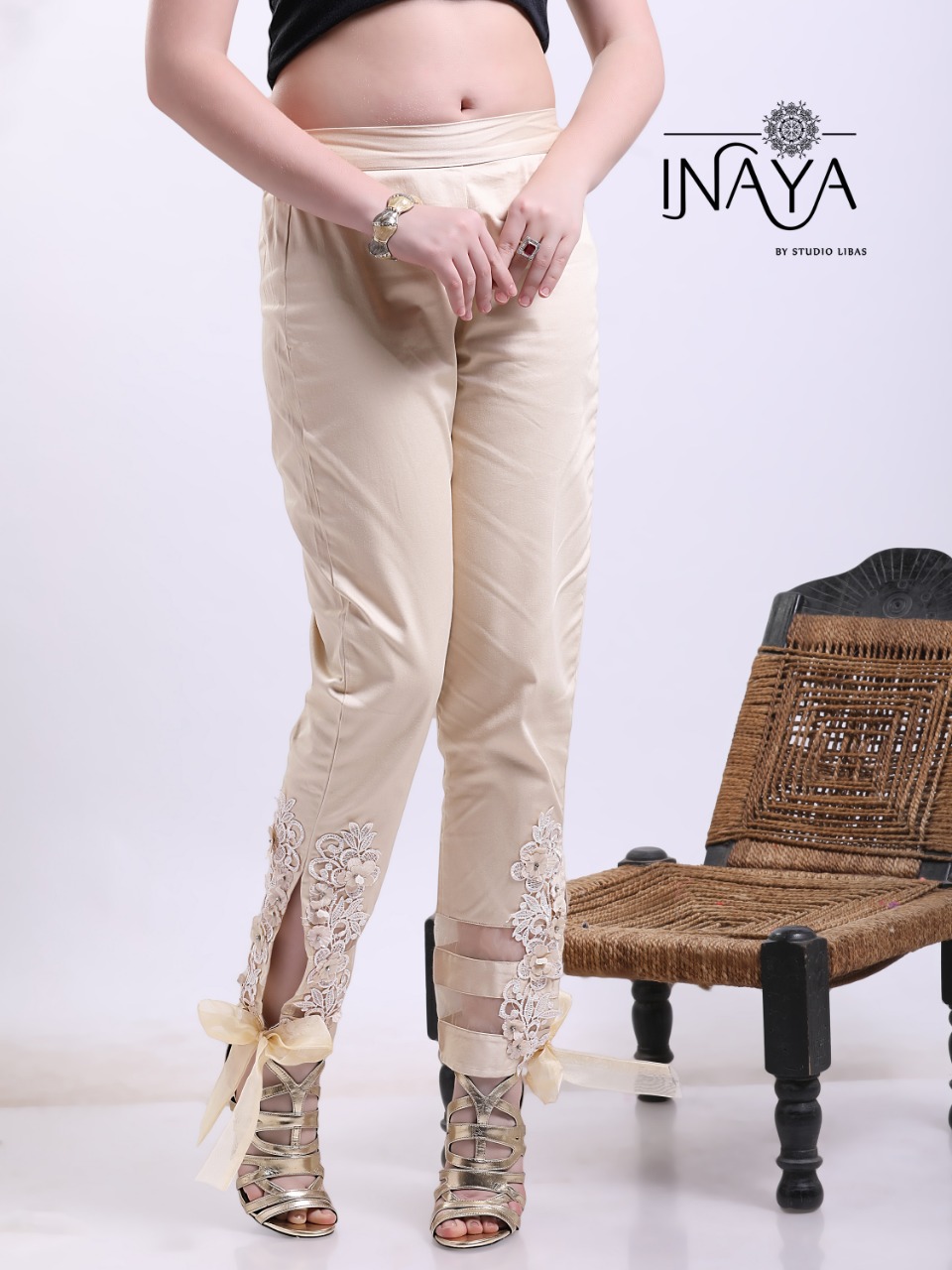 Inaya By Studio Libas Cigarette Pant Cream
