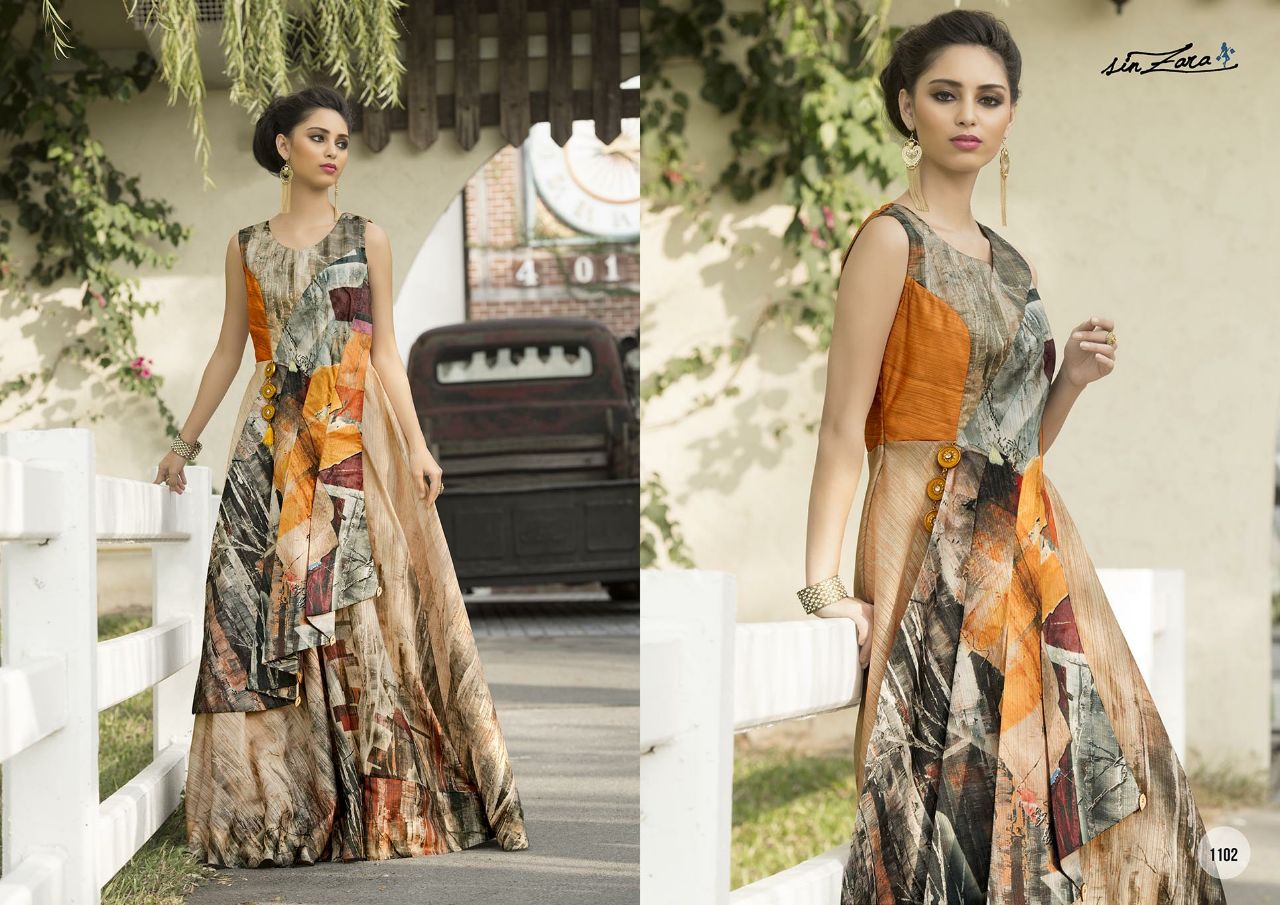 Aarzaa Catwalk Artsilk Designer Gown 1102