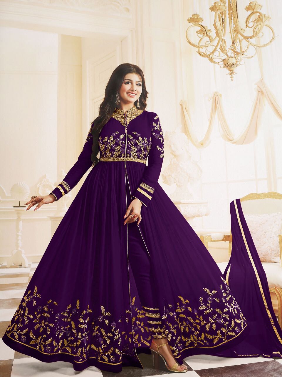 Aayesha Takiya Designer Premium Suits Purple