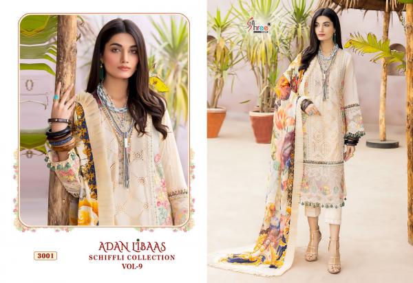 Shree Fab Adan Libaas Schiffli Collection Vol-9 3001-3007 Series 