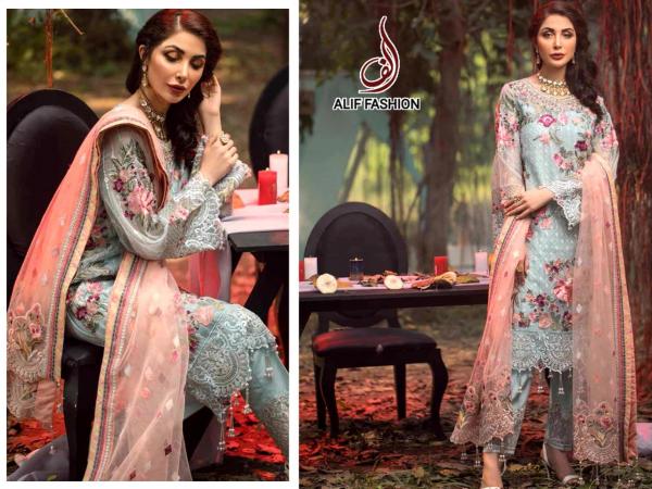 Alif Fashion Sidra Butterfly Net Fabric Suit 