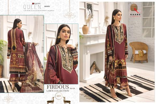 Kaara Suits Firdous Lawn Collection Vol-4 4001-4006 Series 