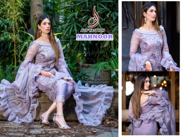 Alif Fashion Mahnoor Purple Salwar Suit 