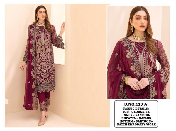 Pakistani Designer Suit KF 110 Colors  